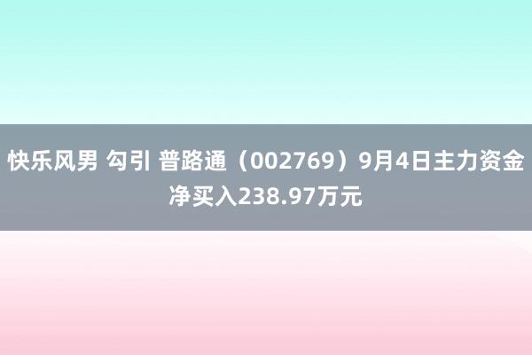 快乐风男 勾引 普路通（002769）9月4日主力资金净买入238.97万元