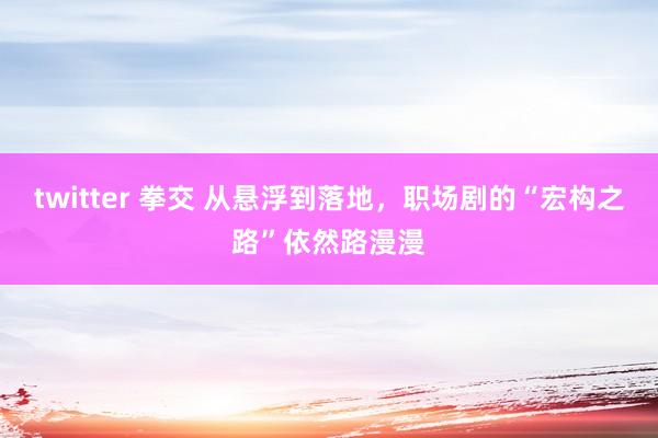 twitter 拳交 从悬浮到落地，职场剧的“宏构之路”依然路漫漫