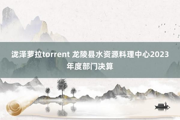 泷泽萝拉torrent 龙陵县水资源料理中心2023年度部门决算