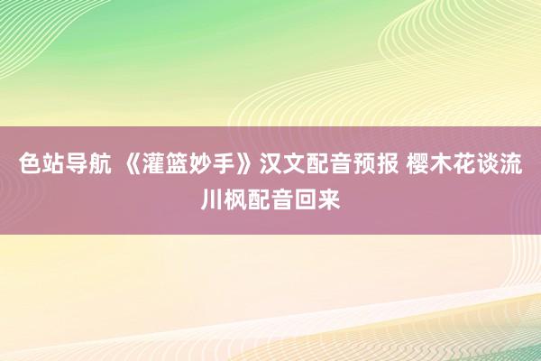 色站导航 《灌篮妙手》汉文配音预报 樱木花谈流川枫配音回来